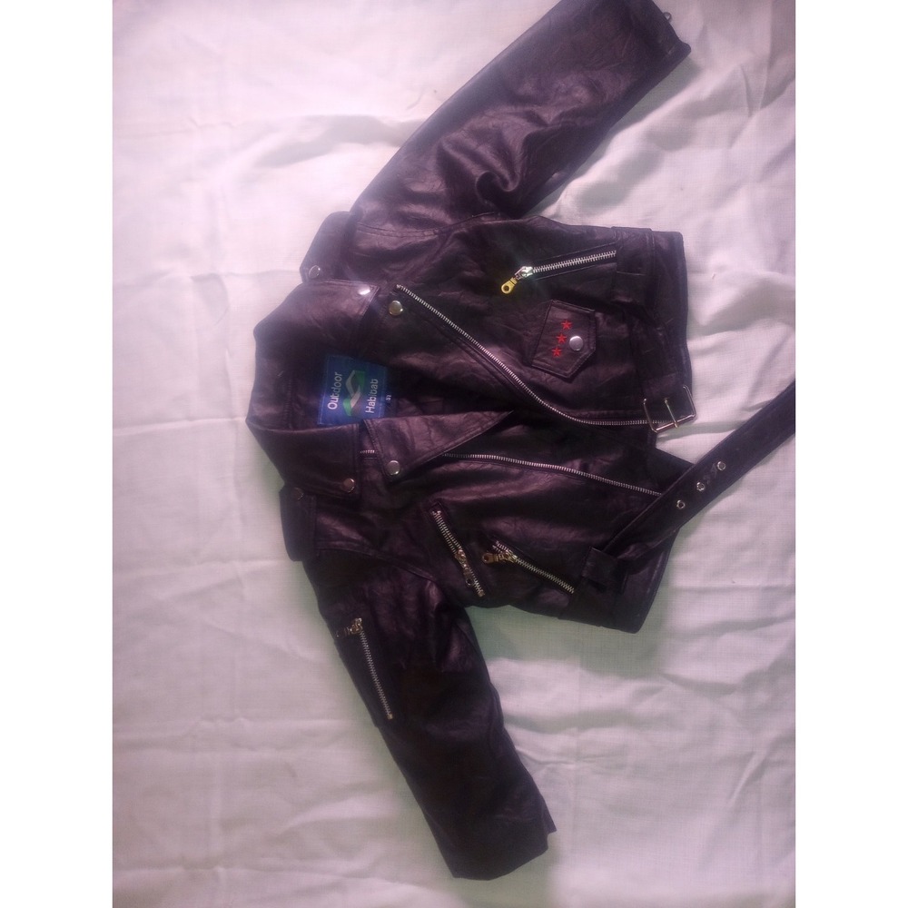 Outdoor Habitat Youth 5T Faux‎ Leather Jacket/ Motorcycle Style USA Eagle
